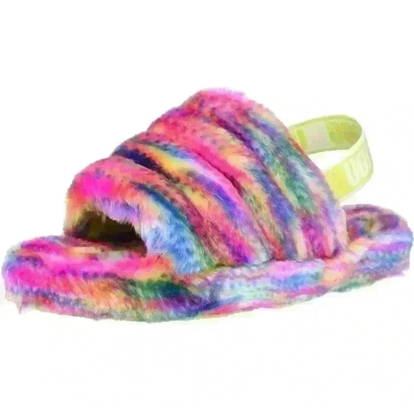 UGG Kids Fluffy Slippers Size 9 - Brand New without Box - Picture 2 of 9